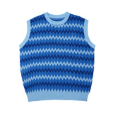 Women Sweater Striped Vest Loose Casual Sweater