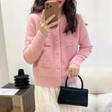 Women Knitted Cardigan Soft College Style Sweater
