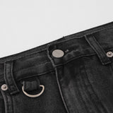 Men Jeans Washed Vintage Washed Stitching Loose