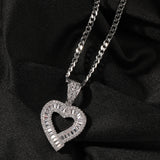 Jewelry T-Square Love Pendant Personality Trend Retro Copper Zircon St. Valentine's Spectrum Angel Pieces