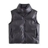 Women Cotton Coat Fashion Casual Leather Vest