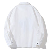 Men Long Sleeve T Shirt Ins Printed Long Sleeve Shirt Trendy Loose Lapels Shirt