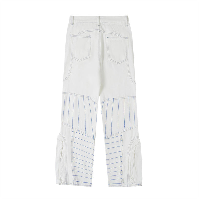 Men Jeans Hip Hop Coconut Tree Niche Personality Pattern