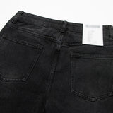 Men Jeans Distressed Zipper Split Casual Loose Raw Hem