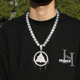 Jewelry Game King Millennium Wisdom Wheel Pendant Necklace Copper Inlaid Zircon Yu-Gi-Oh! Royalty Dog Tags Far East