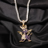 Jewelry Copper Zircon Two Tone Pendant HIPHOP Animal Royalty Far East