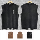 Purple Brand Distressed Tank T Shirts Distressed Sleeveless T-shirt Vest