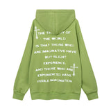 Men Fleece Lined Hoodie Winter Hooded Jacket Men's High Street Letter Printing Distressed Sweater