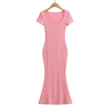 Women Dresses Stretch Slim Fit Fishtail Dress