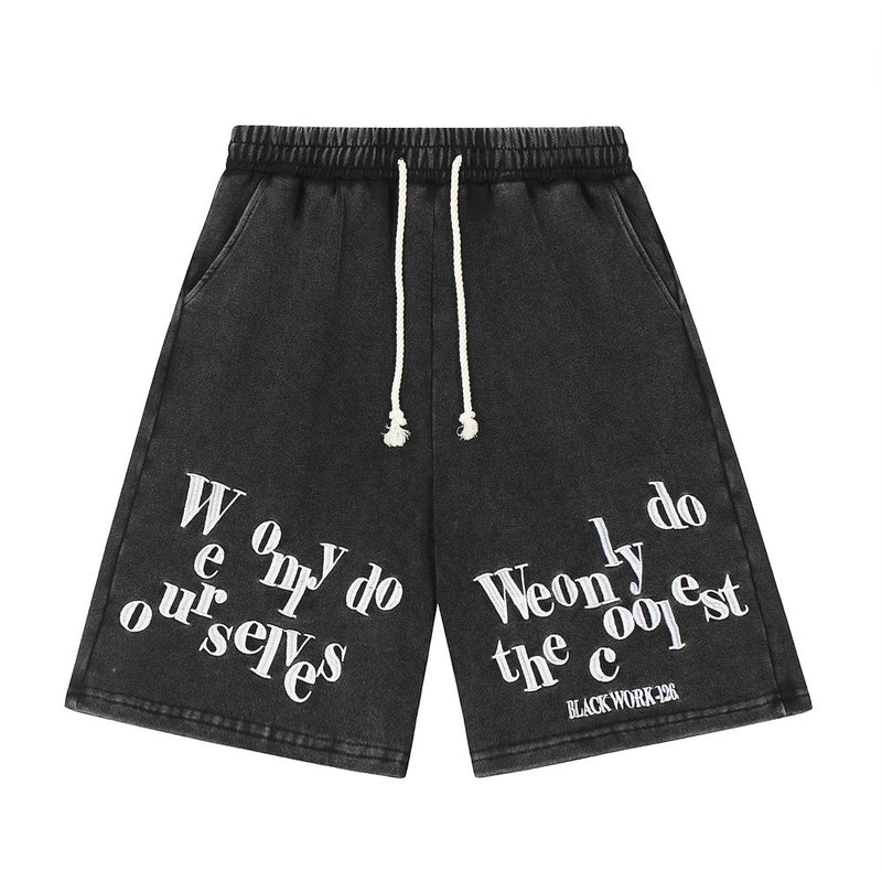 Men Shorts Embroidered Loose Shorts Casual Sports