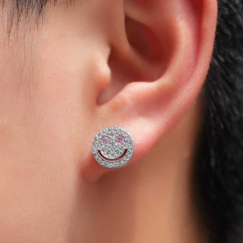 Earrings Rhinestone ‘Smile’ Earrings 925 Silver Earrings St. Valentine's Spectrum