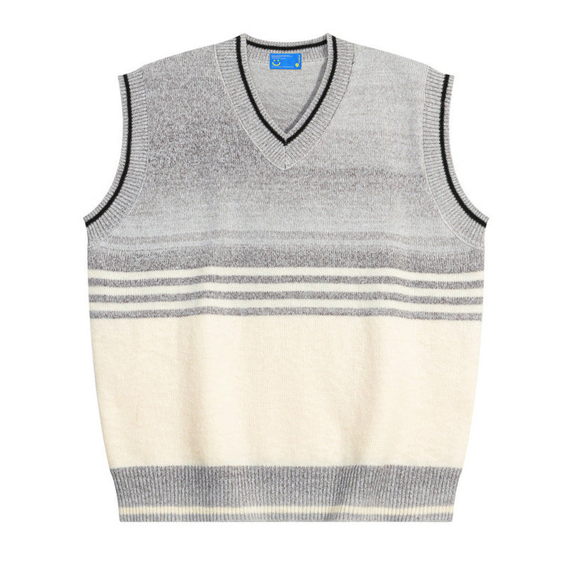 Men Sweater Gradient Sweater Vest