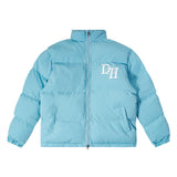 Men Cotton Mixed Jacket Coat Letter Printed Cotton-Padded Jacket Male Loose Casual Warm Cotton Coat
