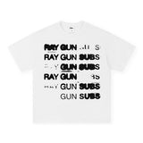 Vintage T-shirts Phantom Letter Print Short Sleeve T-Shirt Loose Crew Neck