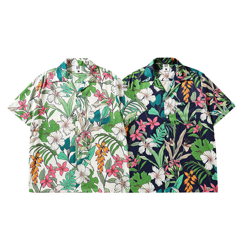 Short Sleeve Shirt Hawaii Full Print Loose Beach Vacation