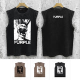 Purple Brand Distressed Tank T Shirts Distressed Sleeveless T-shirt Vest