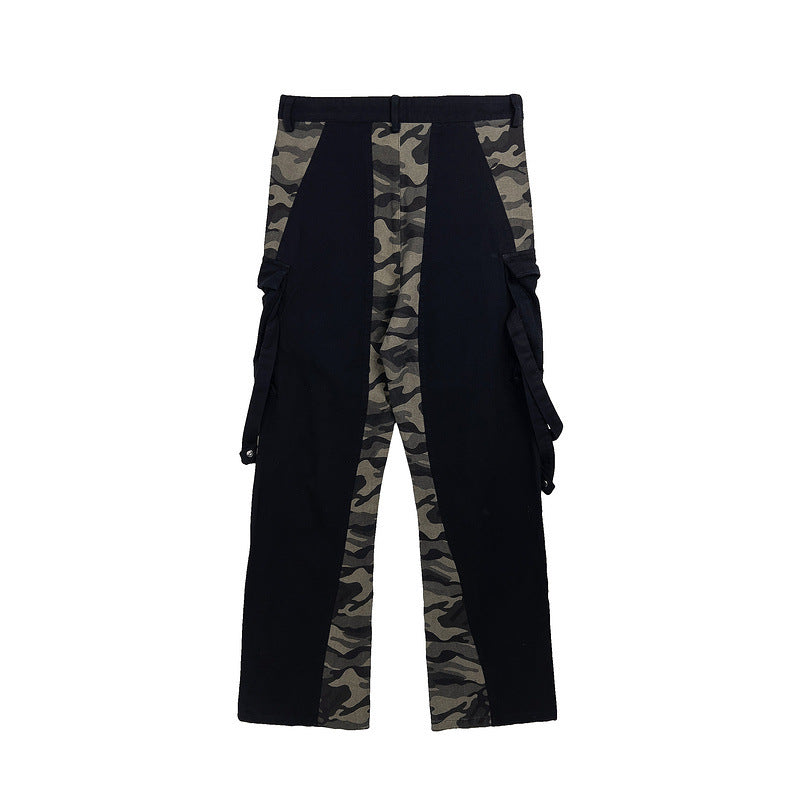Cargo Pants Camouflage Stitching Overalls