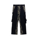 Cargo Pants Camouflage Stitching Overalls