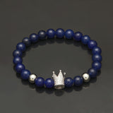 Bracelet Tiger's Eye Volcanic Stone Agate Microencrusted Zircon Hip Hop Royalty