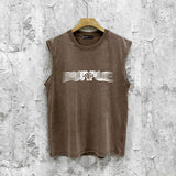 Purple Brand Distressed Tank T Shirts Distressed Sleeveless T-shirt Vest