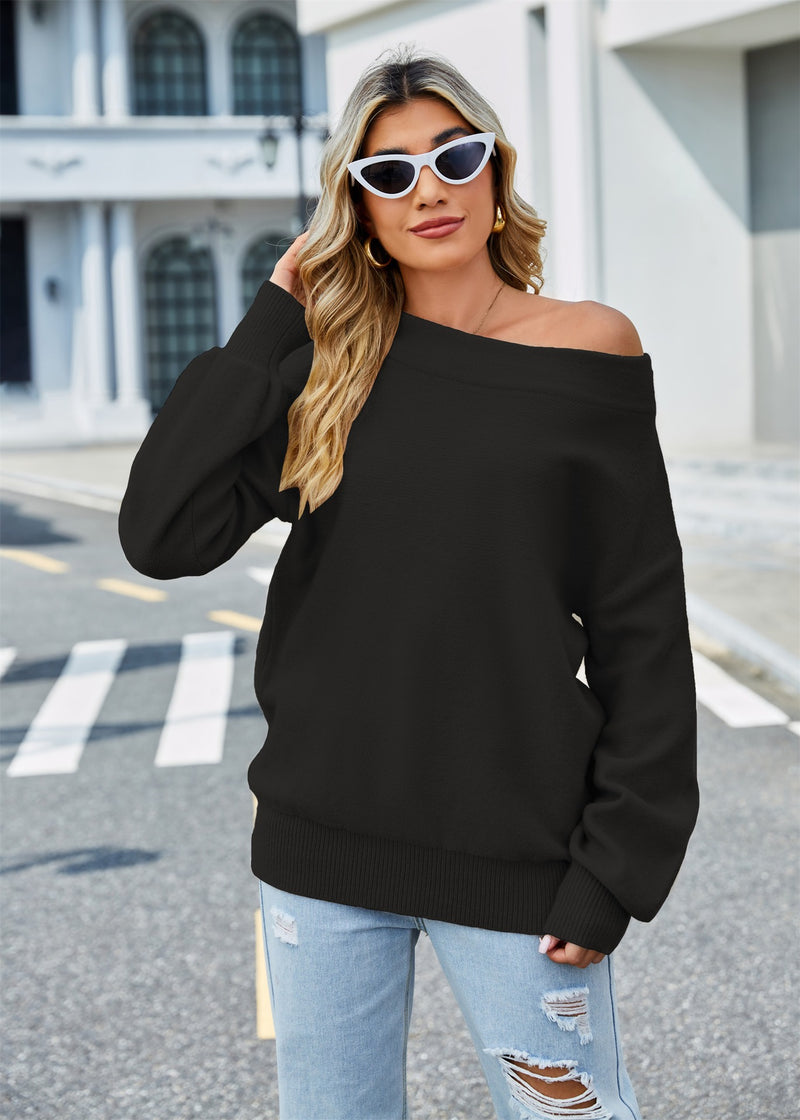 Women Pullover Sweater Sweater Temperament Loose-Fitting Oversized Sweater