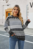 Women Pullover Sweater Diamond Patterns Knitwear