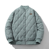 Men Vintage Jackets Loose Rhombus Cotton Vintage Baseball Jacket