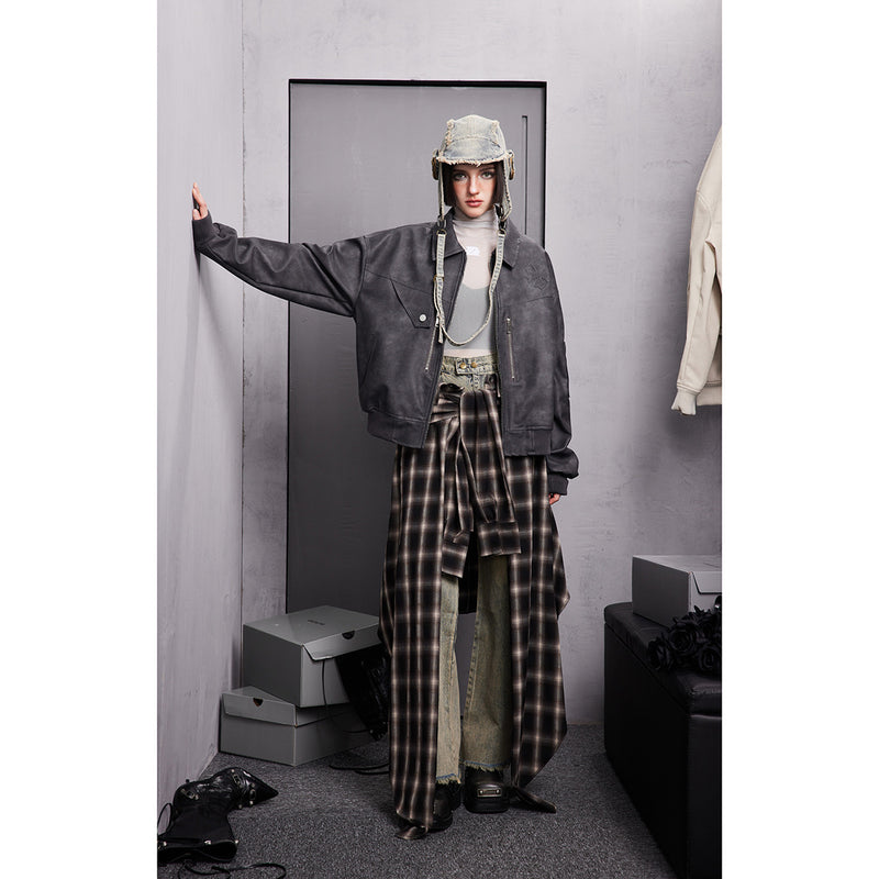 Unisex Pu Jackets Loose PU Leather Jacket