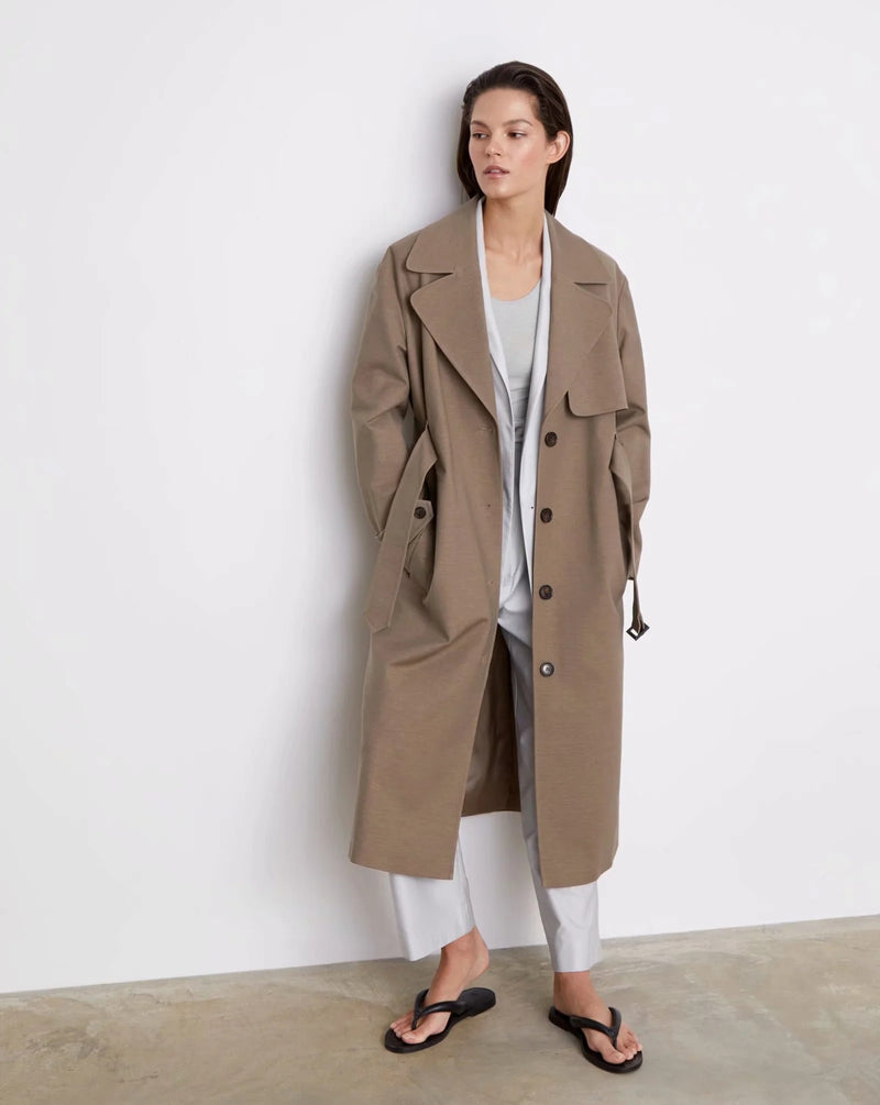 Women Trench Coat Temperament Lady Mid-Length Coat