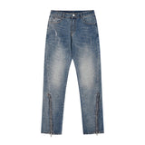 Men Jeans Zipper Slit Retro Loose All-Match
