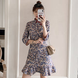Betty Draper Valentine's Day Dress Vintage Dress Autumn Cheongsam