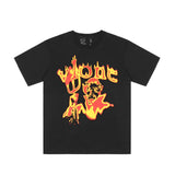 Vlone T Shirts Devil Messenger Large V Printed Short Sleeve T-shirt Men and Women Couple Hip Hop Half Sleeve