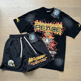 Hellstar T Shirts & Shorts Summer Loose Wash Short Sleeve T-Shirt