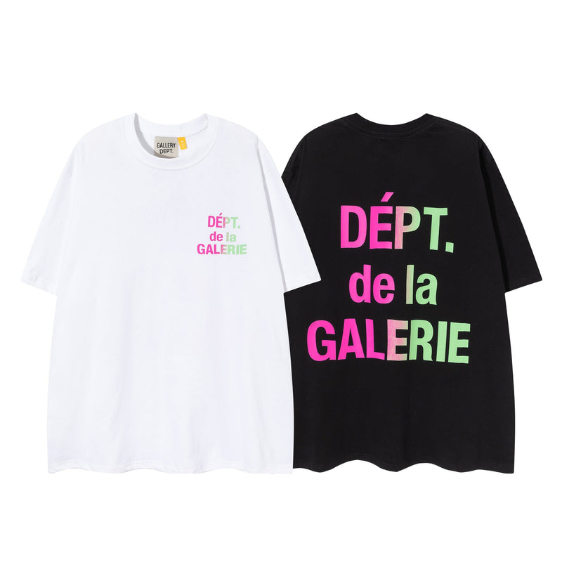 Gallery Dept T Shirts Trendy Summer High Street Star Men's Wear Gallery Dept Letter Color Matching Loose T-shirt