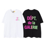Gallery Dept T Shirts Trendy Summer High Street Star Men's Wear Gallery Dept Letter Color Matching Loose T-shirt