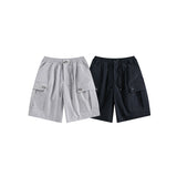 Unisex Shorts Retro Large Workwear with Pocket Shorts Casual Loose