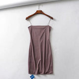 Women Dresses Stretch Slim Suspenders Dress