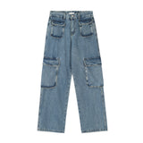 Men Jeans Overalls Multi-Pocket Loose