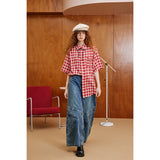 Unisex Shirt Plaid Loose Edging Shirt