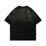 Men T-Shirt Retro Gradient Color Distressed Oversize