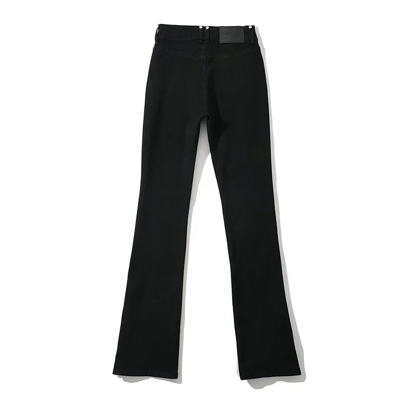 Women Jeans Bell-Bottom Pants Breasted Split