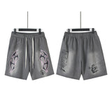 Hellstar Shorts Summer Casual Sports Wash Shorts