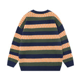 Men Sweater Striped Crew Neck Sweater Men