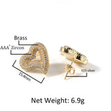 Earrings Zircon Hollow Love Stud Earrings St. Valentine's Spectrum