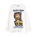 Men Long Sleeve T-Shirt Jesus Print Cotton Base Shirt