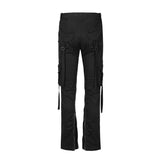 Cargo Pants Retro Solid Color Ribbon Slim Fit