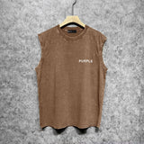 Purple Brand Distressed Tank T Shirts Distressed Sleeveless T-shirt Vest