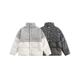 Unisex Coat Stitching Warm Cotton Coat Stand Collar