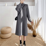 Women Pullover Sweater Loose Knit Dress