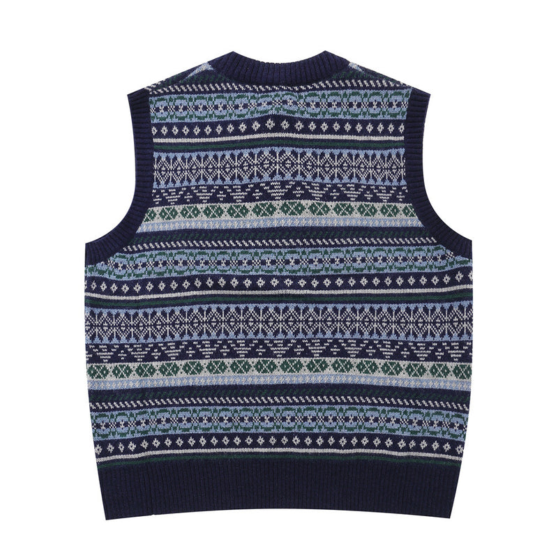 Men Sweater V-neck Sweater Sleeveless Sweater